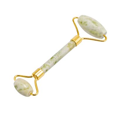 China Whitening Stone Facial Massager Mixed Green White Jade Roller Jade Roller For Face Body Making for sale