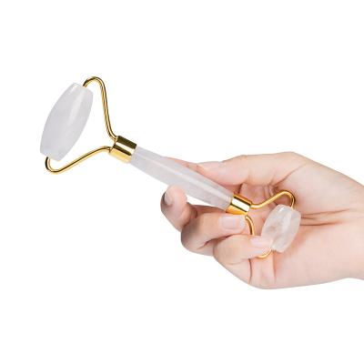 China High Quality Transparent Anti Aging Tool Manual Jade Roller For Face Portable Manual Crystal Facial Massage Skin Care for sale