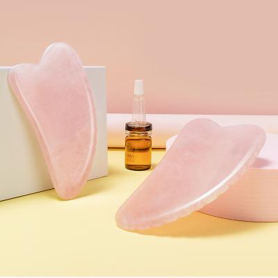 China Natural Body Beauty Therapy Stone Rose Quartz Jade Gua Sha Skin Care Massage Tool Facial Gua Sha Board for sale