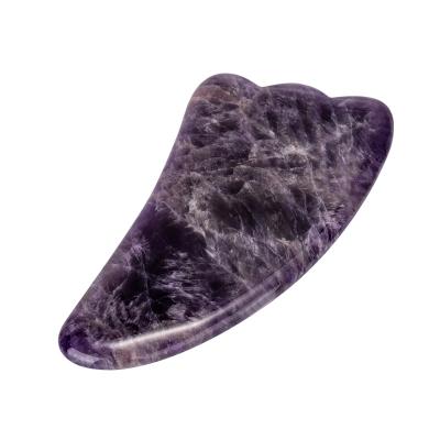 China Hot Selling Amazon Health High Quality Amethyst Jade Jade Gua Sha Stone Portable/Handheld Gua Sha Tool For Sale for sale