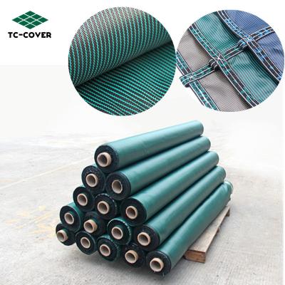 China Anti-Static Pool PP Mesh Fabric For Swimming And Durable Plastic Green And Blue Mesh Pool Cover Fabric Polypropylene Mesh Fabric for sale