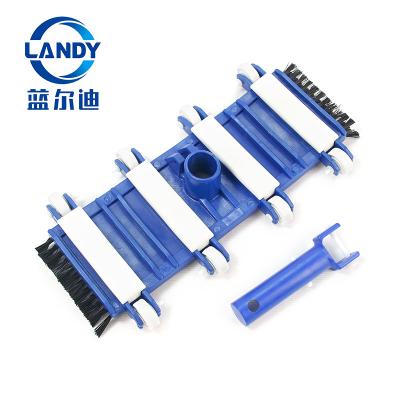 China Flexible Swimming Pool Landy Cleaning Equipment Blue In-ground Pool Vacuum Head With Swivel Brush for sale