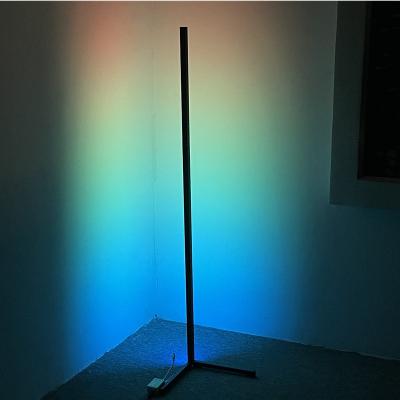 China Modern Remote Control Sample and Packing of China Modern Popular Corner Floor Lamp RGB Corner Iron LED Lamp With Customer Logo RF Exterior for sale