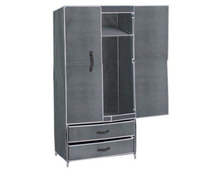 China Home Overall Furniture Eco - Friendly Double Door Use Fabric Wardrobe Made In Porcelain Two Drawers for sale