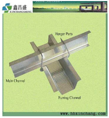 China Suspended Ceiling Ceiling Grid Components Suspended Main Ceiling Channel and Furring Channel Omega Frame for sale