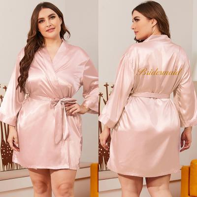 China Breathable ice satin kimono silk robe plus size sexy pajamas ladies silver silk robe plus size sexy silk pajamas for sale