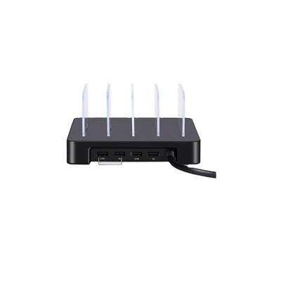 China Office School USB Charging Station Multi Port Mobile Phone 4 Ports Deskptop Charging Station for sale