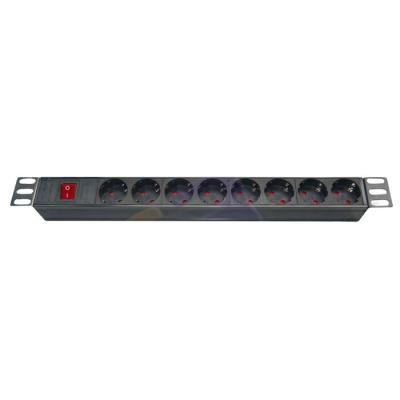 China Industrial European Type Power Strip Rack PDU Strip Rack Mount Power Dispense Unit for sale