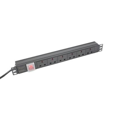 China Rack Mount Industrial PDU 19inch For UK Power Network Cabinet Type Strip for sale