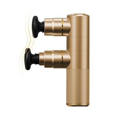 China 2021 New 4 Body Speed ​​8 Attachments Rose Gold Mini Gun Massager Double Head Massage Gun Thruster For Vantines Gift for sale