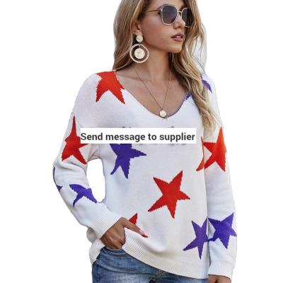 China Anti-pilling women loose pullover sweater with stars turtle neck long sweater plus size Autumn Cardigan Sweater for sale