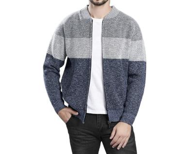 China Dongguan Hong Xing Yue Polyester Fabric Lining Turtleneck Anti-shrink Zipper Knitted Winter Sweater For Men for sale