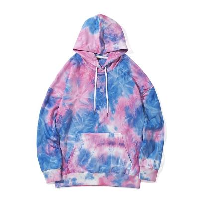 China Anti-wrinkle hip hop streetwear pullover tie dye hoodie sweatshirt Wholesale loose custom logo custom oversized pullover hoodie for sale