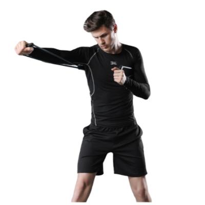 China Anti-wrinkle men's T-shirt men tops running suit wholesale sports men's fitness suit quick-drying 2 piece short sleeve t-shirt sports suit for sale