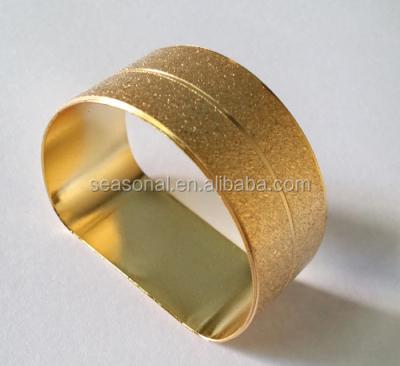 China Wholesale Stock Fast Delivery Viable Gold Flat Bottom Napkin Rings Wedding Decoration Gift for sale