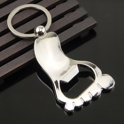 China Wholesale Zinc Alloy And OEM Zinc Alloy Footprint Bottle Opener Key Chain For Promotional for sale