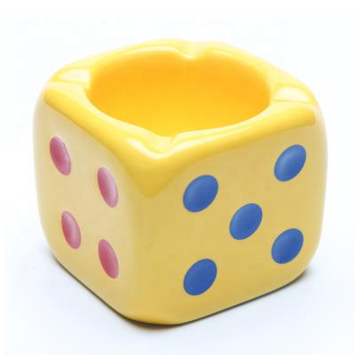 China Factory Outlet Ceramic Dies Shaped Ceramic Ashtray Multicolor Home Office Ashtray for sale