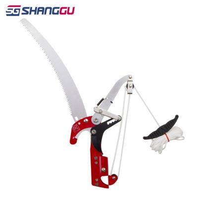 China Long Length Pruner Ratchet Bypass Carbon Steel Tree Gardening Pruner for sale