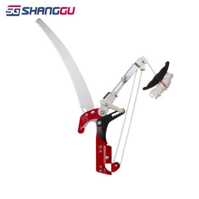 China Telescopic Extendable Lever Ratchet Bypass Garden Tree Pruner Ratchet Shaft Pruner for sale