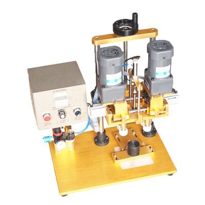 China Food easily tighten semi automatic four wheel bottle capping machine with assembly line for sale