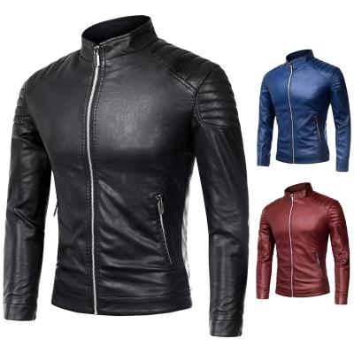 China Regular Custom Motorcycle Men Leather Jacket Fashion Windproof Thick Thin Plus Size 100% Polyester Shell Regular Clothing Length Bomber Jacket for sale