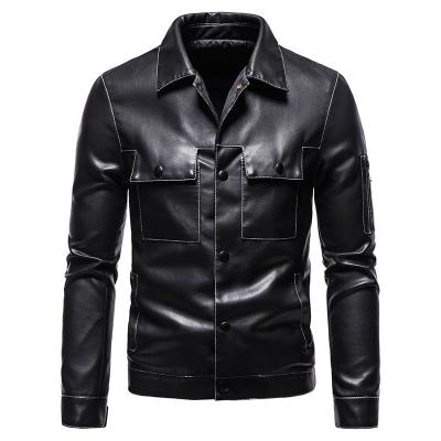 China Waterproof 2021-2022 new men's custom lapel big yards cultivate his morality fashion big yards leather jackets for sale