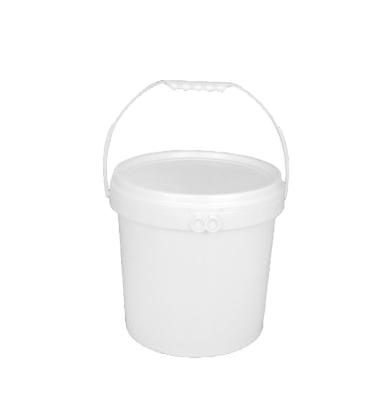 China Durable White Empty PP Round Printed Plastic Screw Cap Pail Pail With Handle for sale