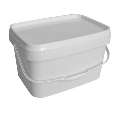 China Durable Refillable Rectangular Water Bucket Customized PP Plastic Storage Bucket With Lid for sale