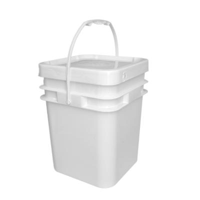 China Durable Multiple Sizes Rectangular Custom Empty Screw Cap Water Pail Plastic Buckets With Lids for sale