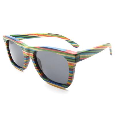 China China 2019 fashion sunglasses shape wooden men's sunglasses wooden rainbow real sunglasses for men for sale