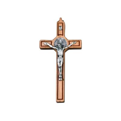 China Europe Saint Benedict Wood Jesus Crucifix Catholic Religious Wall Decoration for sale