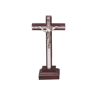 China Europe Saint Benedict Standing Religious Gift Catholic Wall Wooden Crucifix for sale