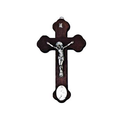 China Dark Europe Brown Catholic Religious Wooden Crucifix for sale