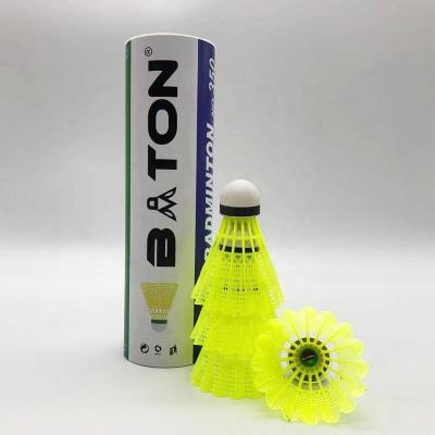 China Yellow Training Badminton Shuttlecock High Quality Quality Similar To Mavis 350 Nylon Shuttlecock for sale