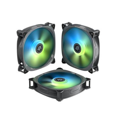 China Slim and Light Ultra Light Design Computer Case Hardware Fan Led Fish-bone Argb CPU Fan 120mm RGB Fans 3pcs Set for sale