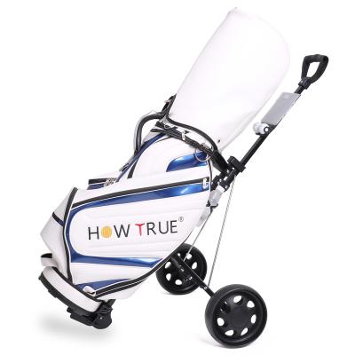 China Custom 2 Wheel One-Click Structure Hot Selling Golf Trolley Push Trolley 2 Wheel Foldable Aluminum Golf Cart for sale