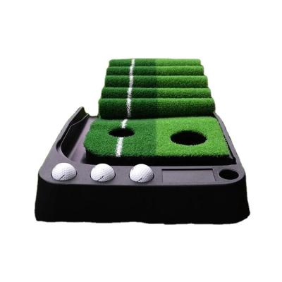 China Plastic Indoor Golf Putting Green Mat With Automatic Ball Return Function for sale