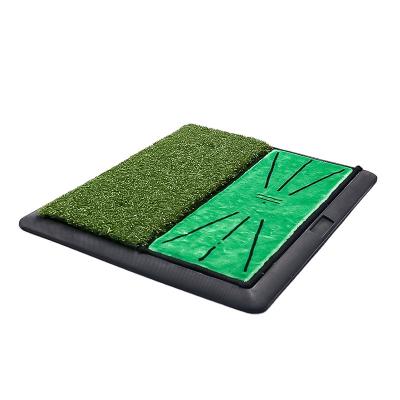 China Durable Factory Custom Golf Hitting Auxiliary Line Golf Mat Teeline Hitting Outdoor Hitting Mat Simulator Exercise Golf Mat for sale