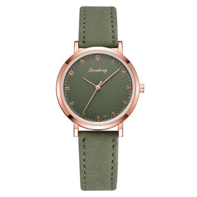 China Non-specific WJ-8411 Woman Alloy Watch Case Quartz Leather Band Watch for sale