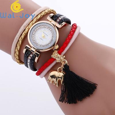 China WJ-7013 Ladies leather watches elephant strap handwatches tassel quartz non-specific pendant wristwatches for sale