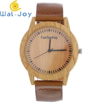 China New Design WJ-7044 Wood Grain Leather Scale Quartz Watches HandWatcheses OEM Non-specific Leather Wristwatches for sale