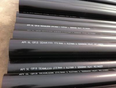 China OD 273.1 mm X W.T 12.7 mm X L 12000 mm API 5L Gr.B Carbon Steel Seamless Pipe,Black Paint Coated,Plain End for sale