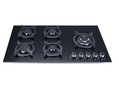 China Hotel 8mm Tempered Glass Cast Iron Gas Hob Parts Gas Hob 4 Burner Table Top Easy Cleaning Gas Stove for sale