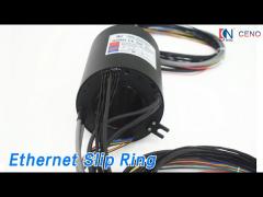 Gigabit Ethernet Slip Ring Rotary Joint Hollow Shaft 300rpm 70mm Through Bore