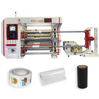 China High Speed ​​Factory 1300mm Label PVC BOPP Plastic Film Paper Cutting Slitting Rewinding Machine for sale