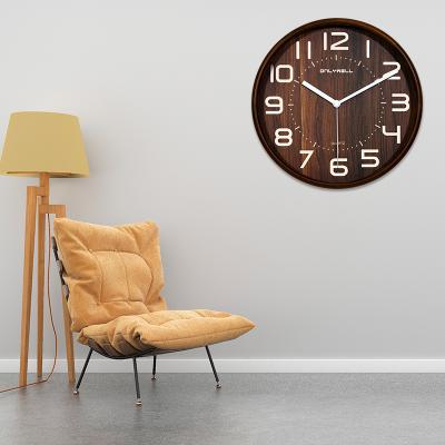 China New Style Classic Logo WIFI Controller Antique Custom Analog Clock Style Wooden Wall Clock For Home Decoration for sale