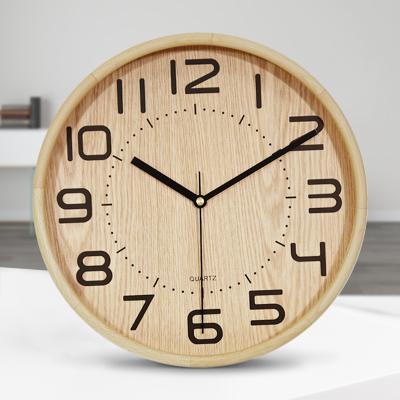 China Large Digital Antique Wooden Wall Clock 3D Modern Antique Style Large Clock For Home Decoration for sale