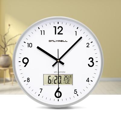 China Radio LCD Plastic Digital Analog Clock Smart Wall Clock With WIFI Controller for sale