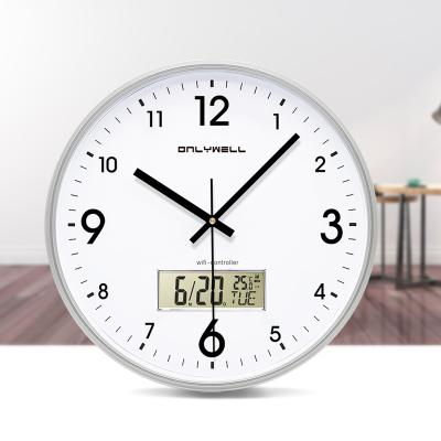 China LCD Radio Wall Clock Digital Smart Wall Clock with Calendar and Temperature for sale