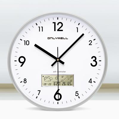 China Antique Style 12 Inch WIFI Controller Analog Clock Digital Wall Clock LCD Time Wall Clock for sale